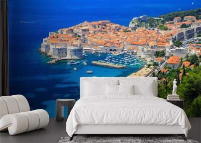 A panoramic view of the walled city, Dubrovnik Croatia Wall mural