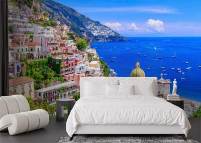 Amalfi Coast, Italy. View of Positano town and the seaside. Wall mural