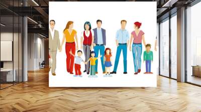 Familiengruppen Generationen zusammen vector illustration Wall mural