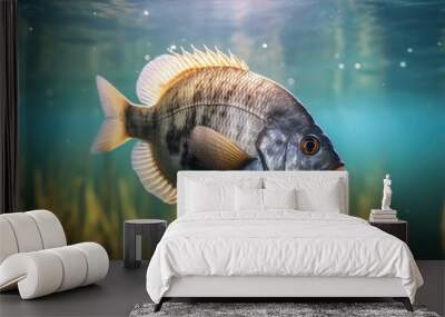 Bluegill fish closeup view Wall mural