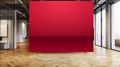 Vector red luxury 3d studio scene background. Beauty product platform. Realistic premium empty stage space. Women cosmetics advertising banner. Promotion horizontal backdrop. Minimalist showcase Wall mural