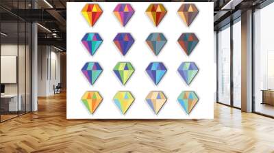 Diamond Icon Set Wall mural