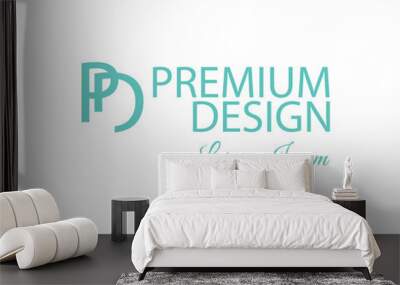 Polygonal Abstract Background and PD Logo Wall mural