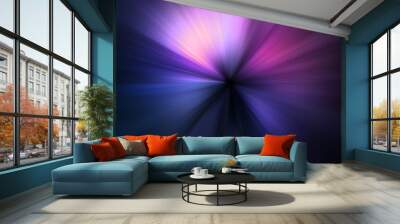 Abstract blue pink and purple zoom effect background Wall mural