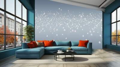 Abstract connection wave with dots and lines 3D rendering Wall mural