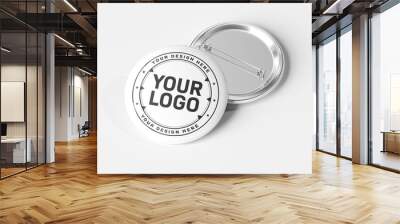 Badge on white background 3D rendering Wall mural