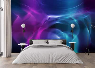 Blue and pink abstract smoke background with blurred motion effect Wall mural