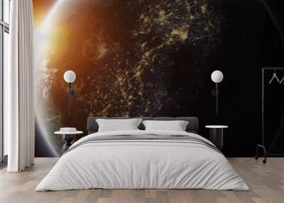 Distant planet system in space with exoplanets 3D rendering elements of this image furnished by NASA Wall mural