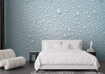 Droplets water background. Rain wallpaper with liquid drop Wall mural