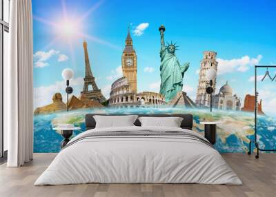 Famous monuments of the world Wall mural