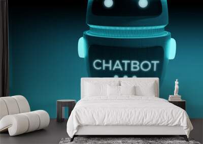 Futuristic digital chatbot 3D rendering Wall mural