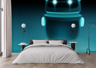 Futuristic digital chatbot 3D rendering Wall mural