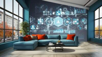 Healthcare modern interface 3D rendering Wall mural