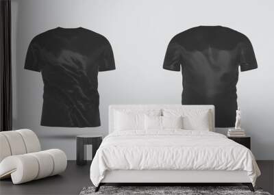 Isolated t-shirt with shadow Mockup. Front and back side jersey on white background Wall mural