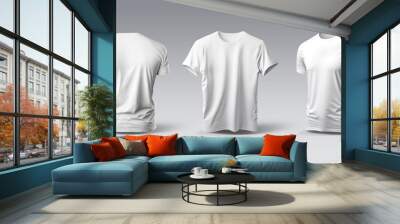 Isolated t-shirt with shadow Mockup. Template of jersey on grey .3d rendering Wall mural