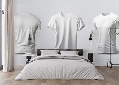 Isolated t-shirt with shadow Mockup. Template of jersey on white .3d rendering Wall mural