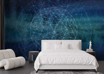 Modern digital data network Wall mural