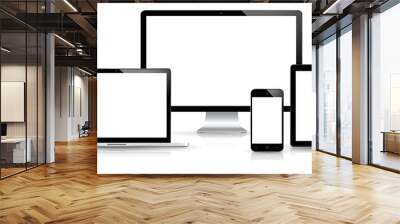 Modern digital tech device collection Wall mural