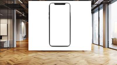 Modern smartphone mockup isolated on white 3d rendering Wall mural