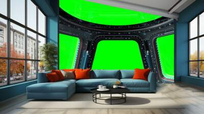 Space station window 3D rendering Wall mural