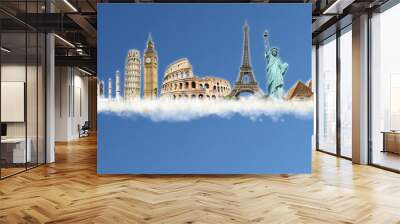 Travel the world clouds concept Wall mural