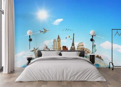 travel the world monuments concept 2 Wall mural