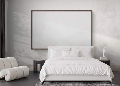 Wooden frame hanging on a wall mockup 3d rendering Wall mural