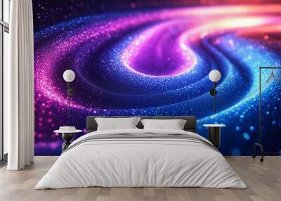 Abstract blue and purple background. Bright swirl lines.
 Wall mural