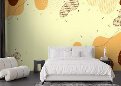 Cute doodle pattern background with abstract shapes and dots. Modern vector pattern for Banner, Flyer, Cover... Wall mural