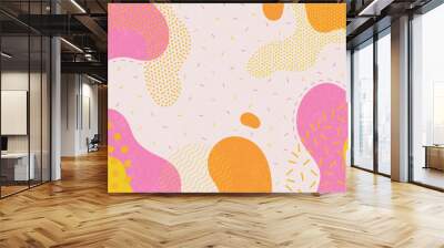 cute doodle pattern background with abstract shapes. modern vector pattern. Wall mural