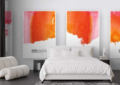 Abstract watercolor color design banner set. Vector illustration eps 10 Wall mural