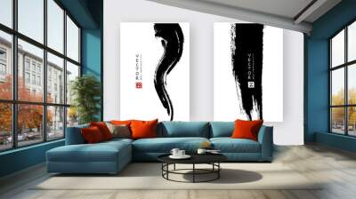 Banners with abstract black ink. eps10 vector illustration Wall mural