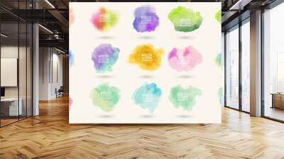 Colors watercolor paint stains vector backgrounds Wall mural