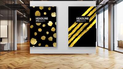 Vector Black and Gold Design Templates set Wall mural