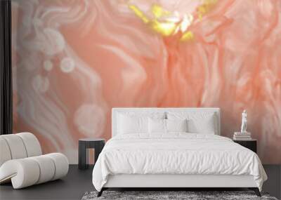 Vector coral banner. Hand drawn abstract paint brush stroke. Wall mural