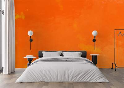 Watercolor red and orange color abstract banner. Wall mural