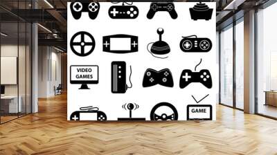 video game control icons set Wall mural