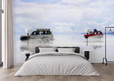 adventure on the bolivian salt-flats Wall mural