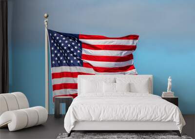 American Flag in the wind Wall mural