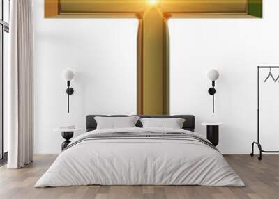 cross golden isolated sun beams   for background - 3d rendering Wall mural