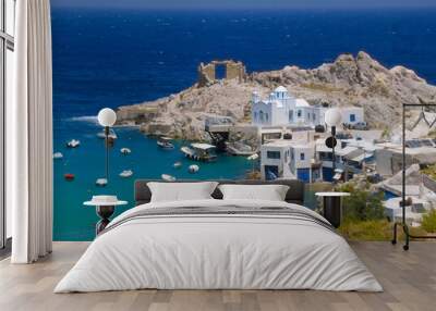 greece milos island sea waves village traditional Wall mural