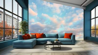 sky blue clouds sunset spring season Wall mural