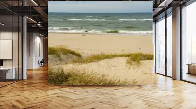 Sand dunes. Sand dunes on the sea beach. Wall mural