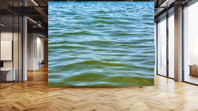 Smooth green water. Clear water surface. Background water. Wall mural