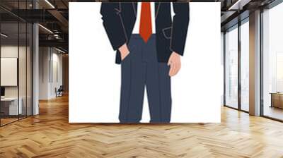 Office casual characters, business young worker, man trouser shirt suit, classic style, design, flat style vector illustration. Wall mural