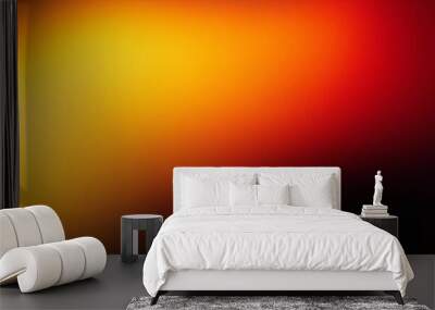 color gradient dark grainy background orange red gold yellow vibrant abstract on black noise texture effect Wall mural