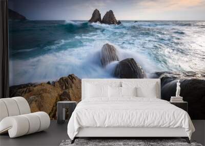 sea wave and rock background Wall mural