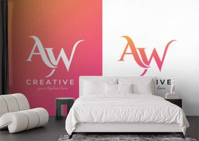 aw logo or aw logo design for business and company  Wall mural