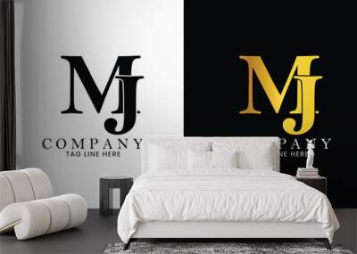 MJ Logo, Branding logo, letter logo, clothing logo Wall mural