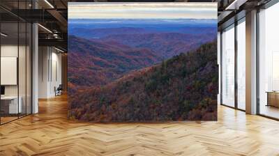 Late autumn scene from an overlook along the Blue Ridge Parkway at Doughton Park Recreation Area between Boone and Roaring Gap, North Carolina Wall mural